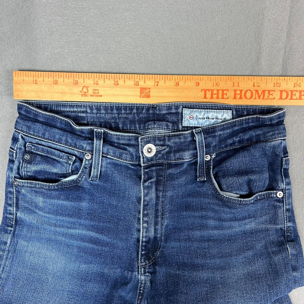 AG Adriano Goldschmied Stevie Ankle High Rise Slim Straight Womens 27R Blue - Picture 4 of 13